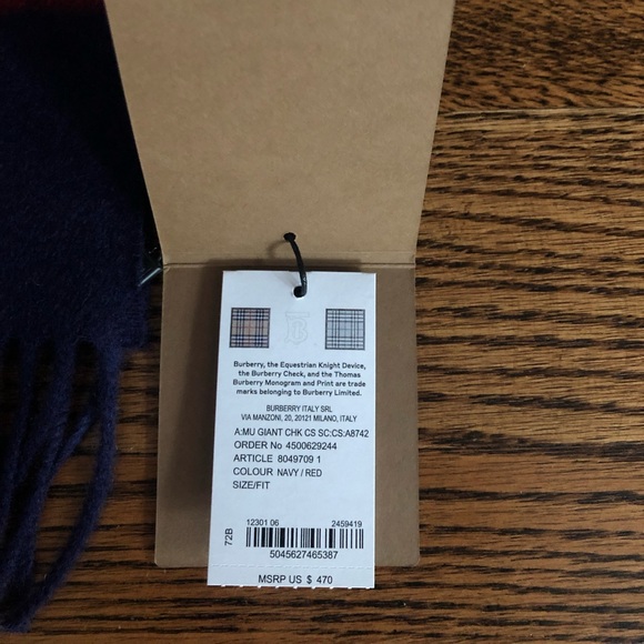 Burberry-Authentic Giant Check Cashmere Scarf NEW - Picture 3 of 12